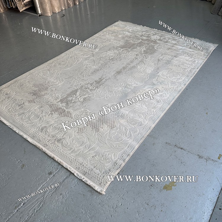 Ковер Турция Для Гостиной Дизайн 96 Белый со Светло-серым