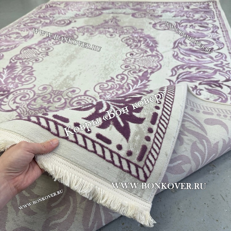 Ковер Медальон Для Гостиной Дизайн 30543 Сиреневый