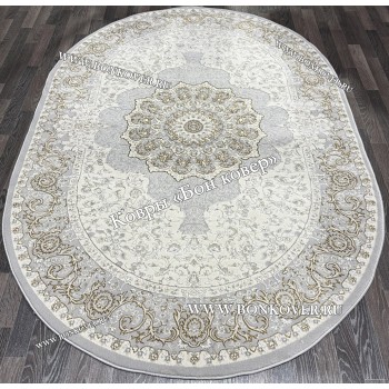 Турецкий Овальный Ковер Для Гостиной Арт 131 Серый