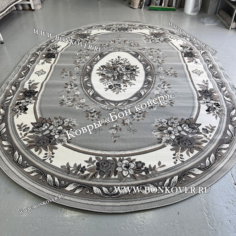 Ковер Лайт Карпет  New 8 Арт 30311 Овал Серый