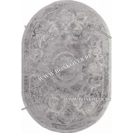 Турецкий Ковер Для Гостиной Дизайн 12 Серый Овальный